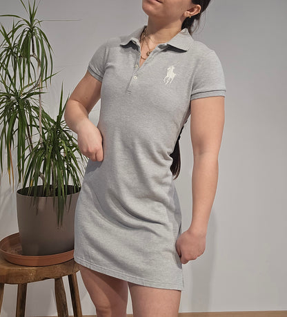 Robe polo gris clair en coton - XS