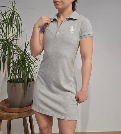 Robe polo gris clair en coton - XS