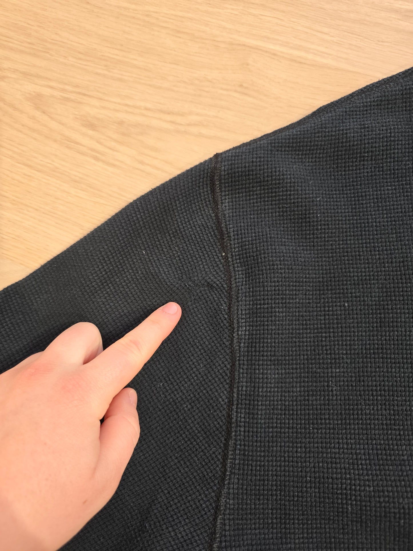 Pull col rond en maille piquée noir - XXL