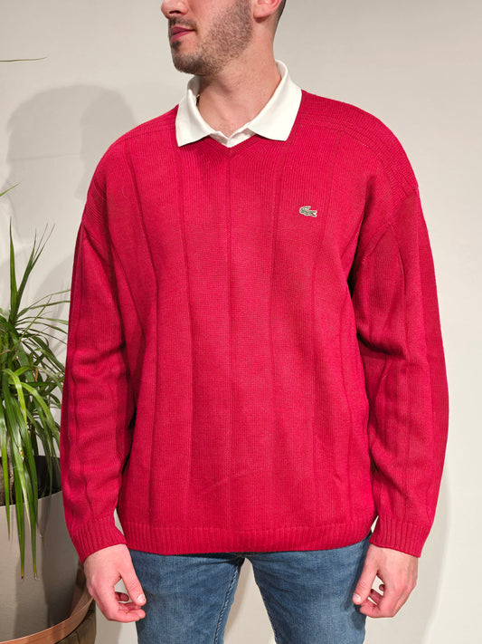 Pull col V rouge des années 90' - L