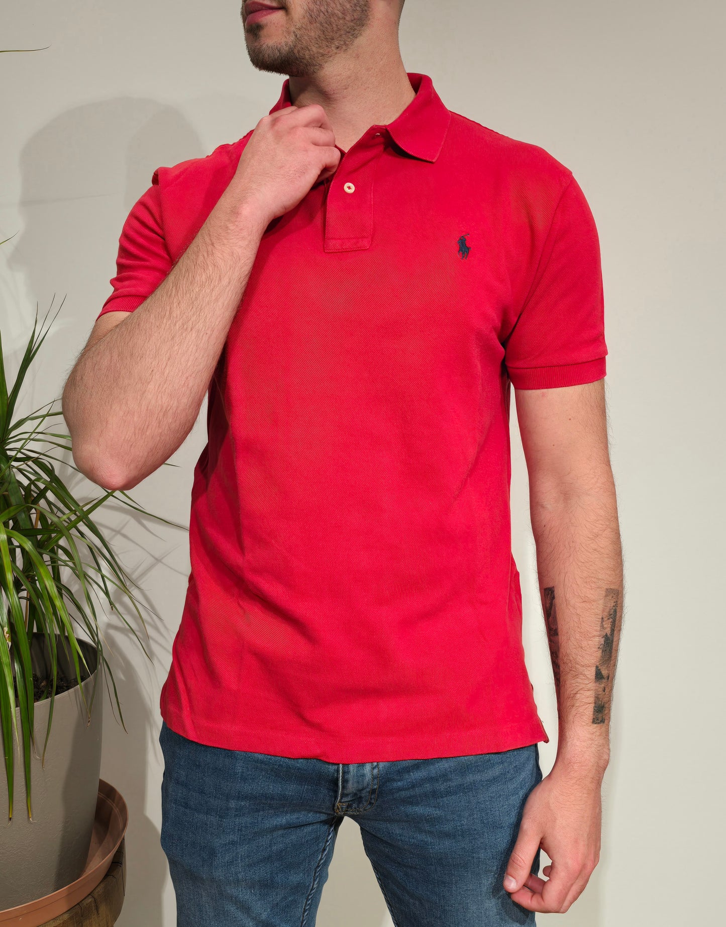Polo en coton rouge - M