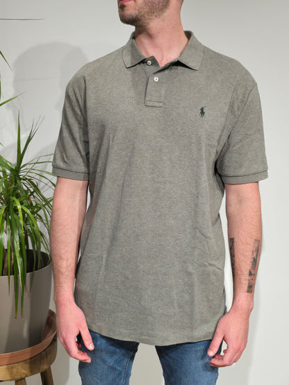 Polo gris anthracite en coton doux - XL