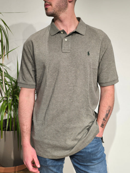 Polo gris anthracite en coton doux - XL