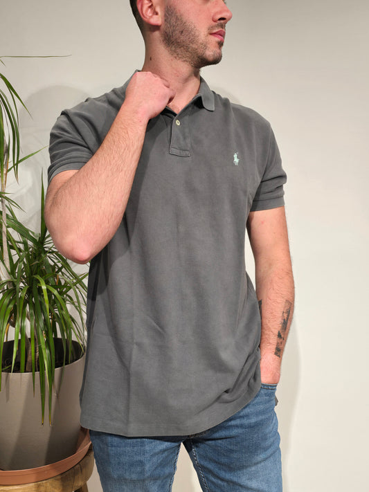 Polo gris anthracite en coton - L/40