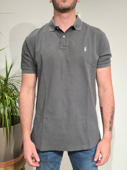 Polo gris anthracite en coton - L/40