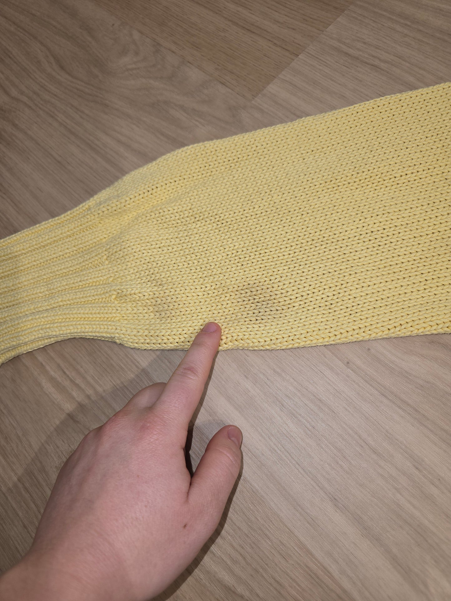 Pull en maille jaune en coton - XL