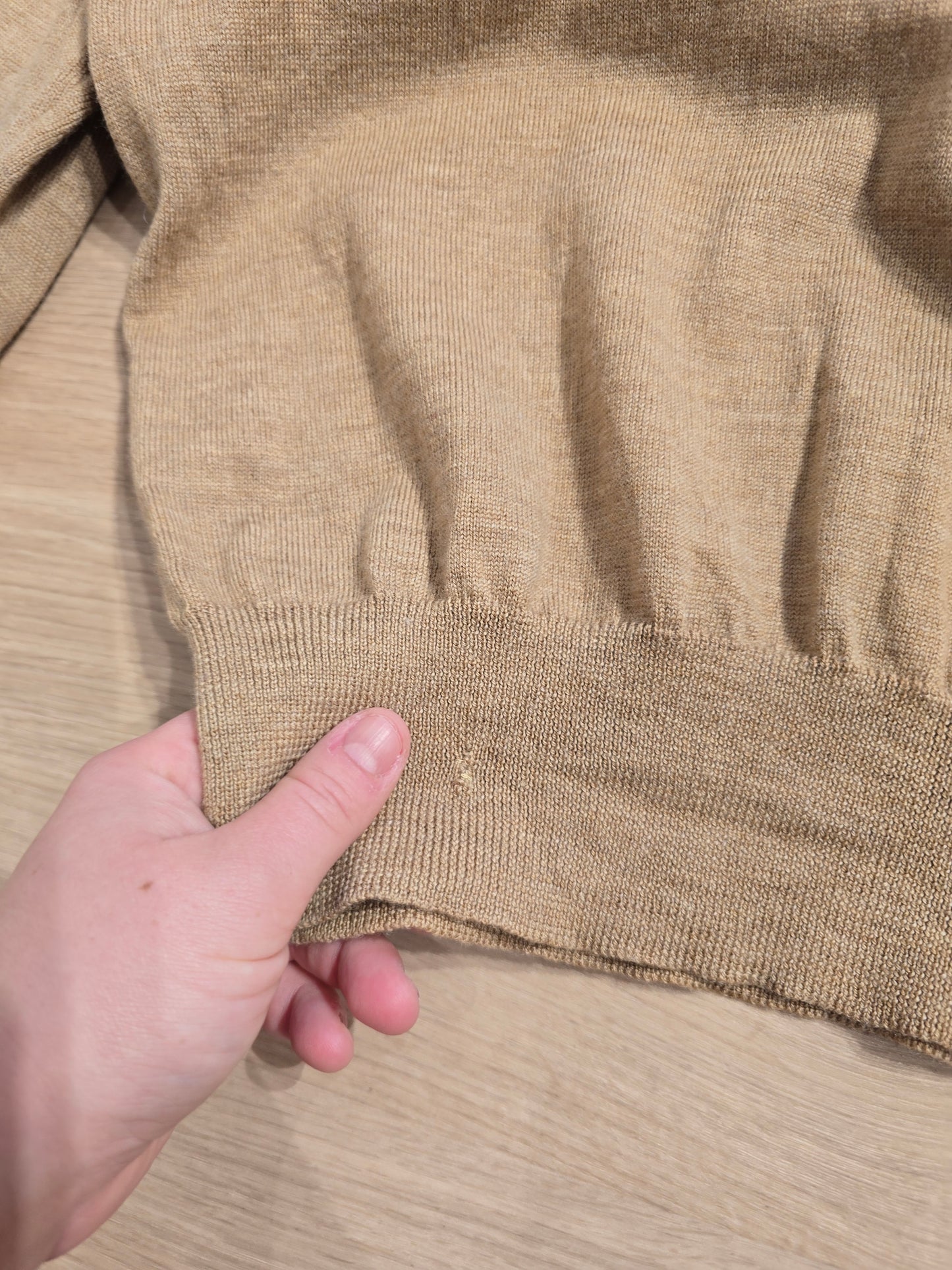 Pull léger col V marron - XXL