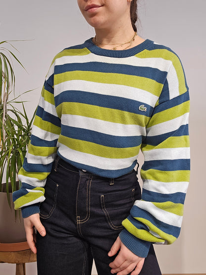Pull col rond à rayures colorés - XL
