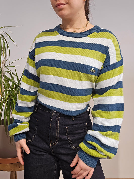 Pull col rond à rayures colorés - XL