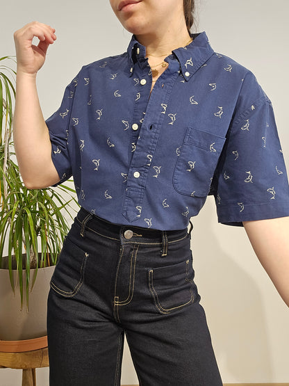 Chemisier en coton à motifs - L