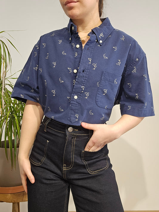 Chemisier en coton à motifs - L