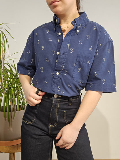 Chemisier en coton à motifs - L