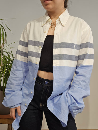 Chemise en coton nuance de bleu - M