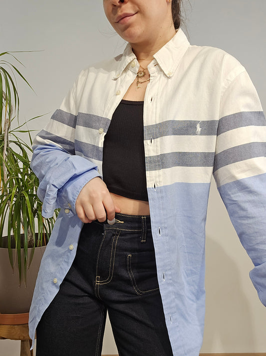 Chemise en coton nuance de bleu - M