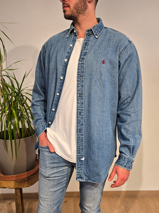 Chemise en coton effet jean - L