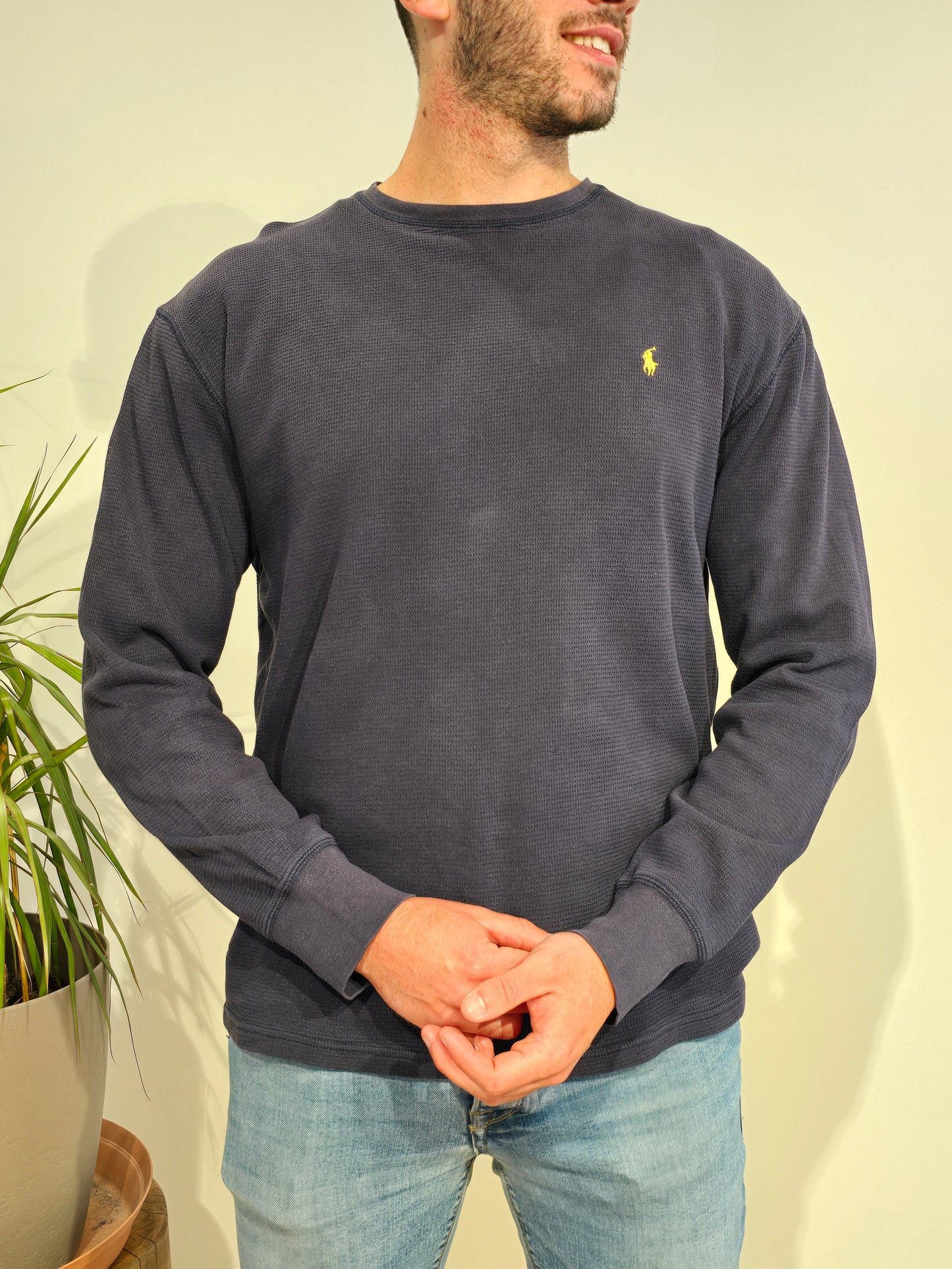 Pull léger en coton marine - L