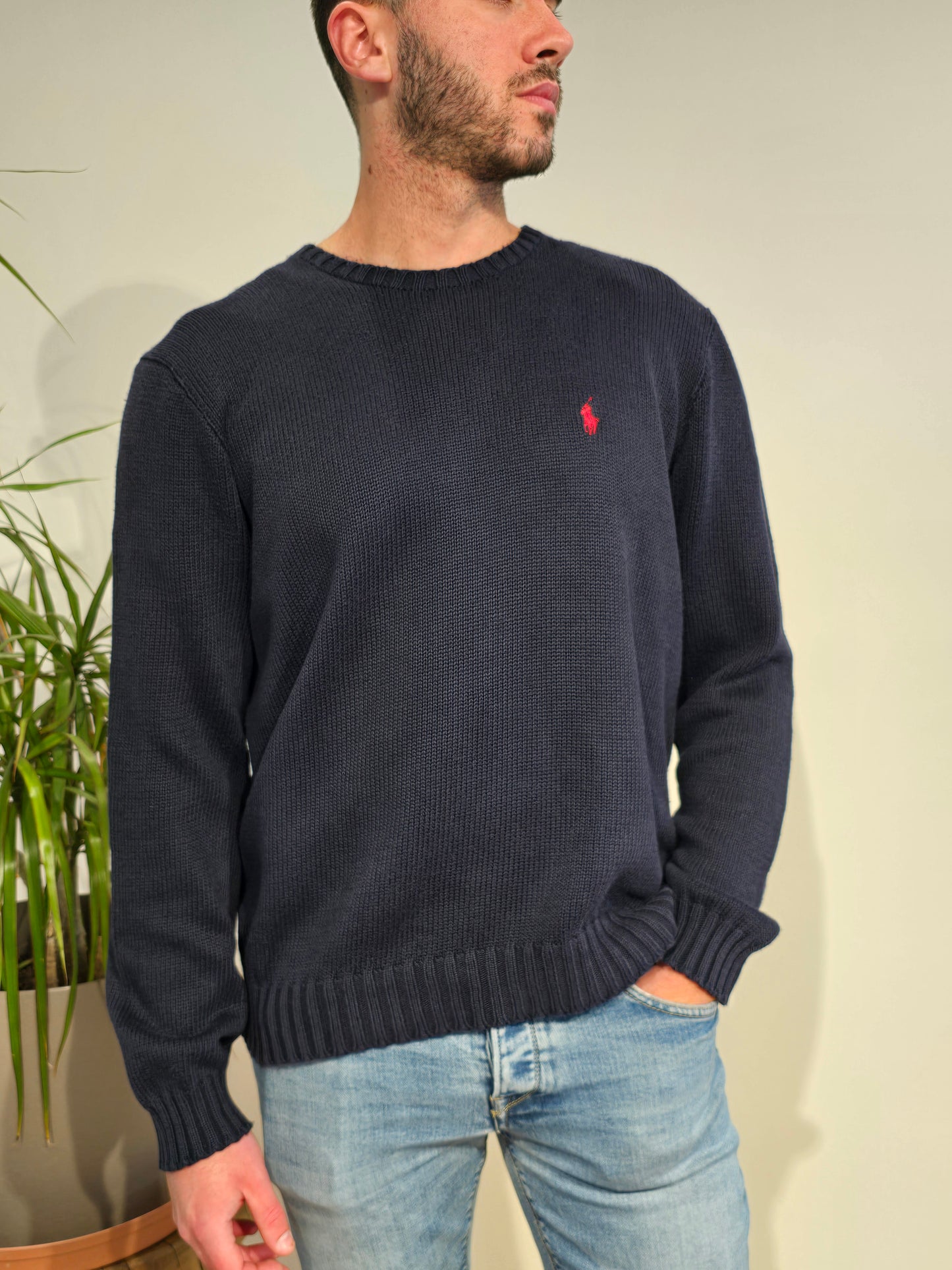 Pull en maille marine - L