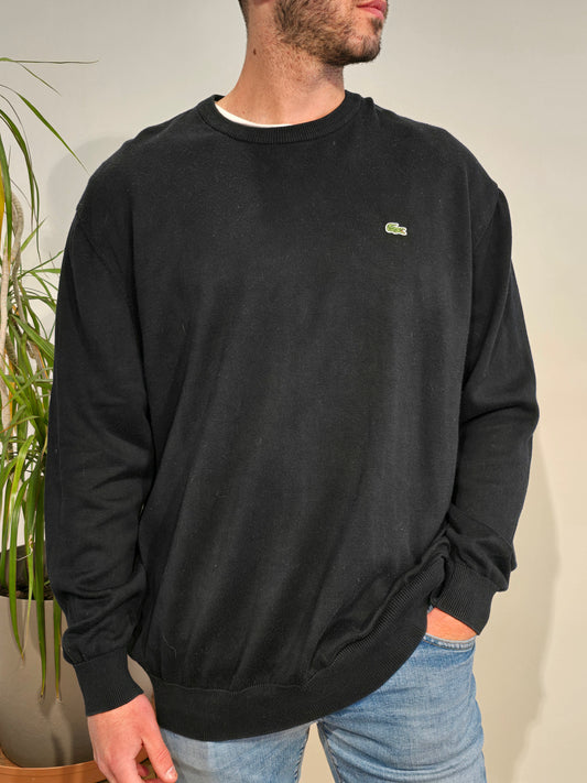Pull col rond en coton noir - XL