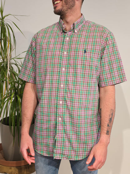 Chemise classic fit en coton à carreaux multicolore- L