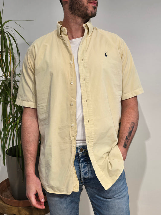 Chemise coupe Ellington en coton unie jaune pâle - M