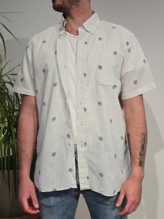 Chemise coupe Seersucker en coton à motifs - L