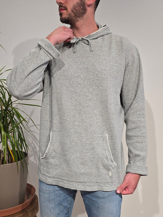 Sweat à capuche léger en coton gris - XL