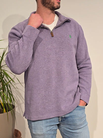 Pull camionneur en coton mauve - L