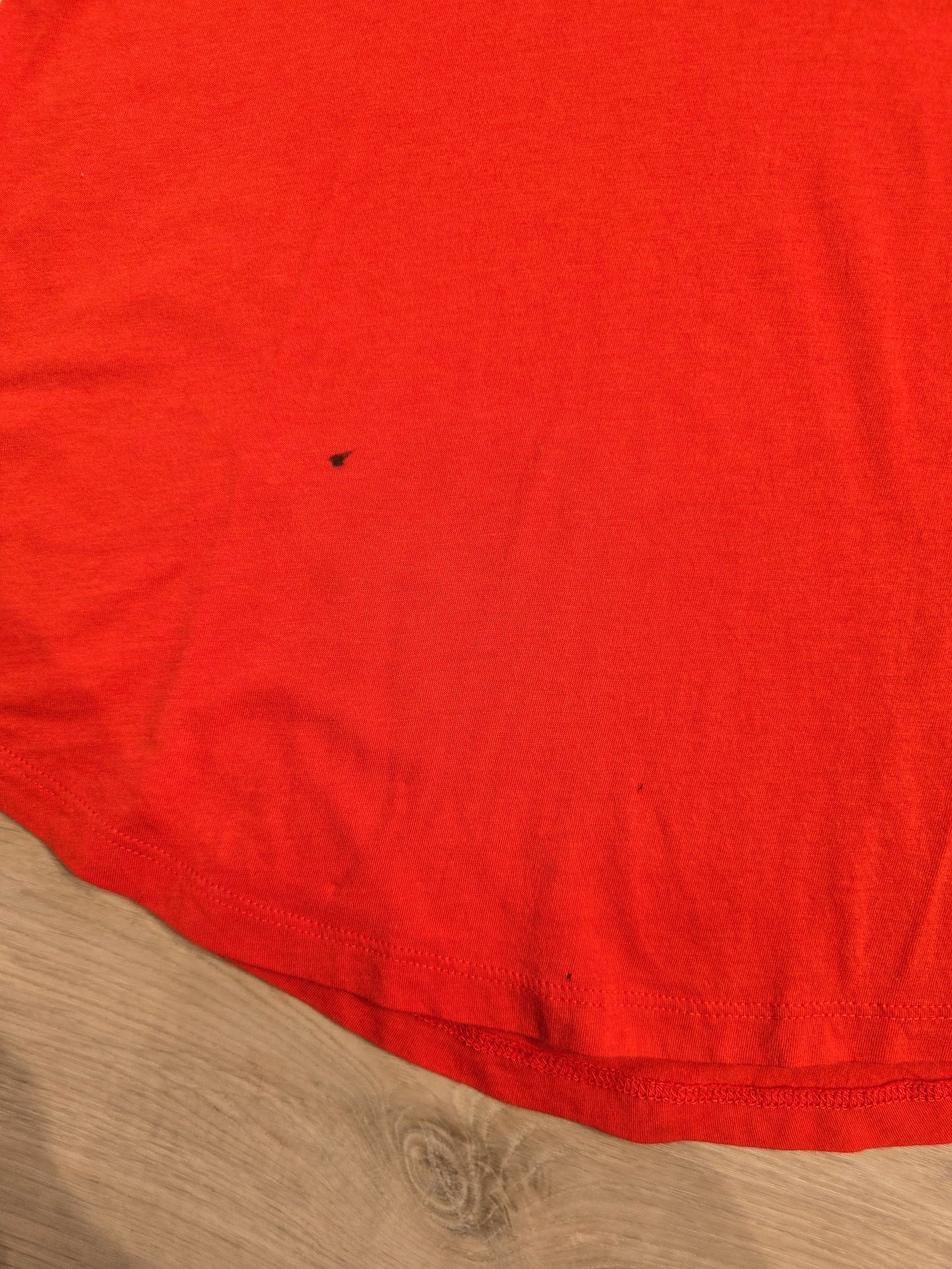 Tee-shirt col V en coton orange - M
