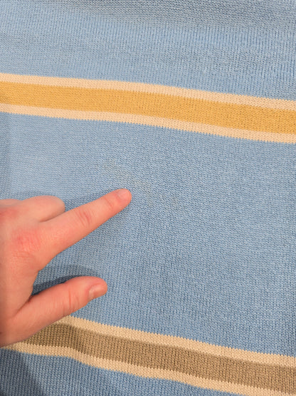 Pull camionneur en coton bleu ciel à rayures - M