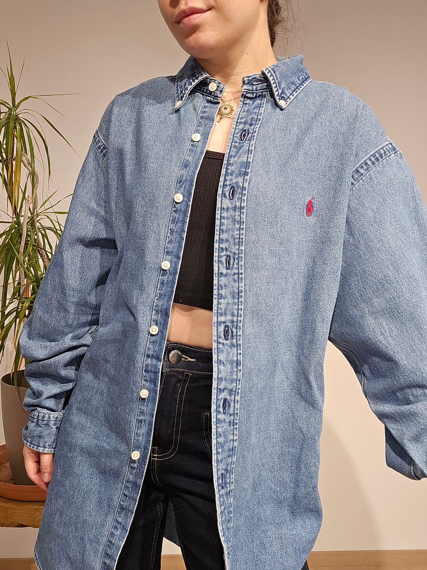 Chemise en coton effet jean - XL
