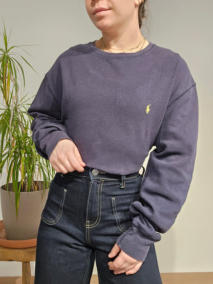 Pull léger en coton marine - L