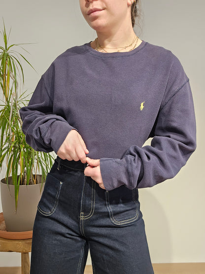 Pull léger en coton marine - L