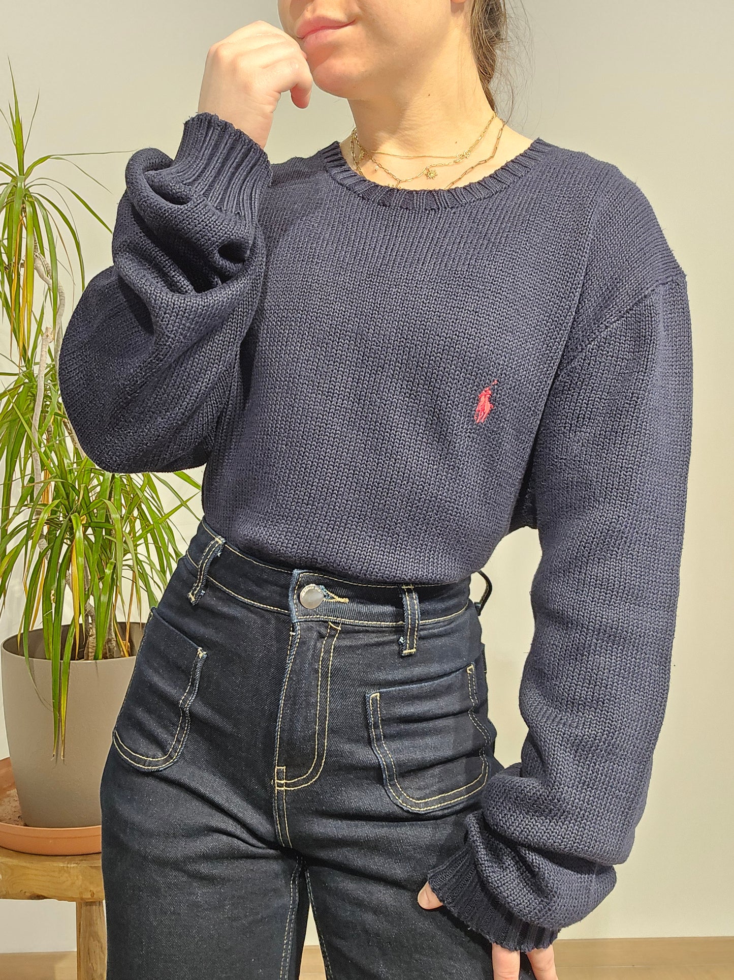 Pull en maille marine - L/XL
