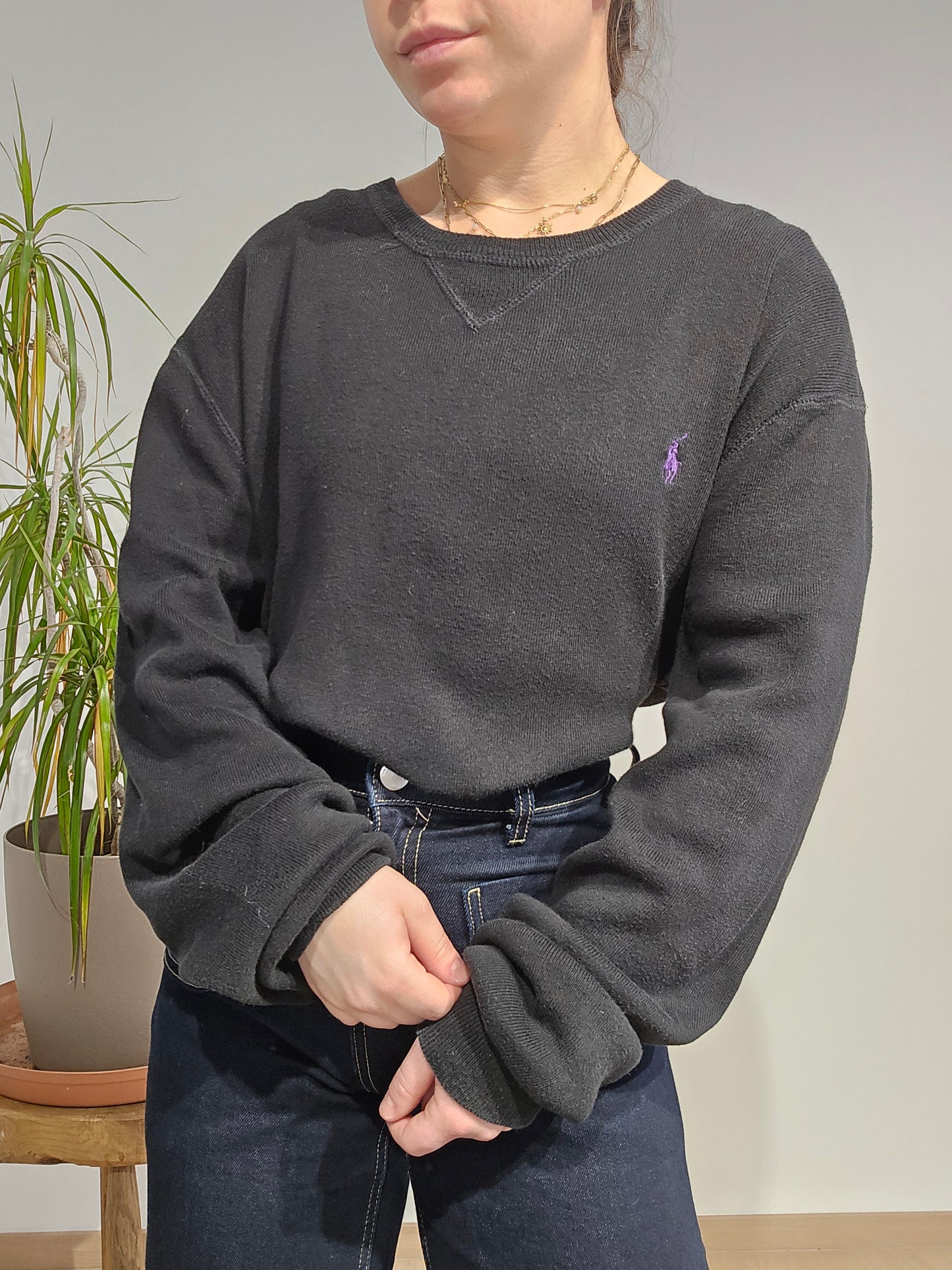 Sweat en coton noir - L/XL