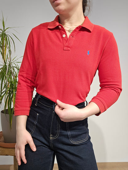 Polo silm fit en coton rouge - XS