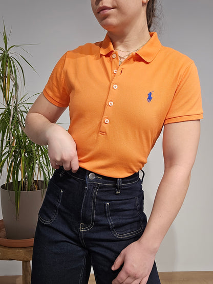 Polo en coton orange - S