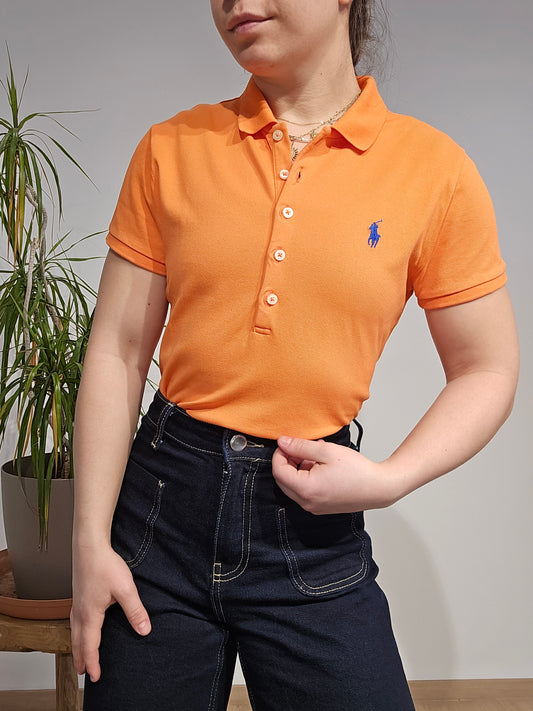 Polo en coton orange - S