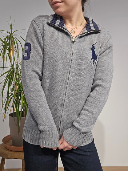 Veste en maille en coton gris  - XS/S