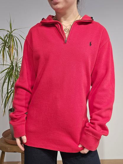 Pull camionneur en coton rouge - M
