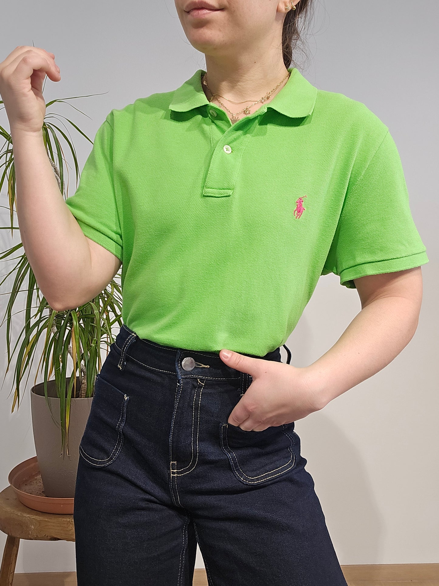 Polo Skinny fit en coton vert - M
