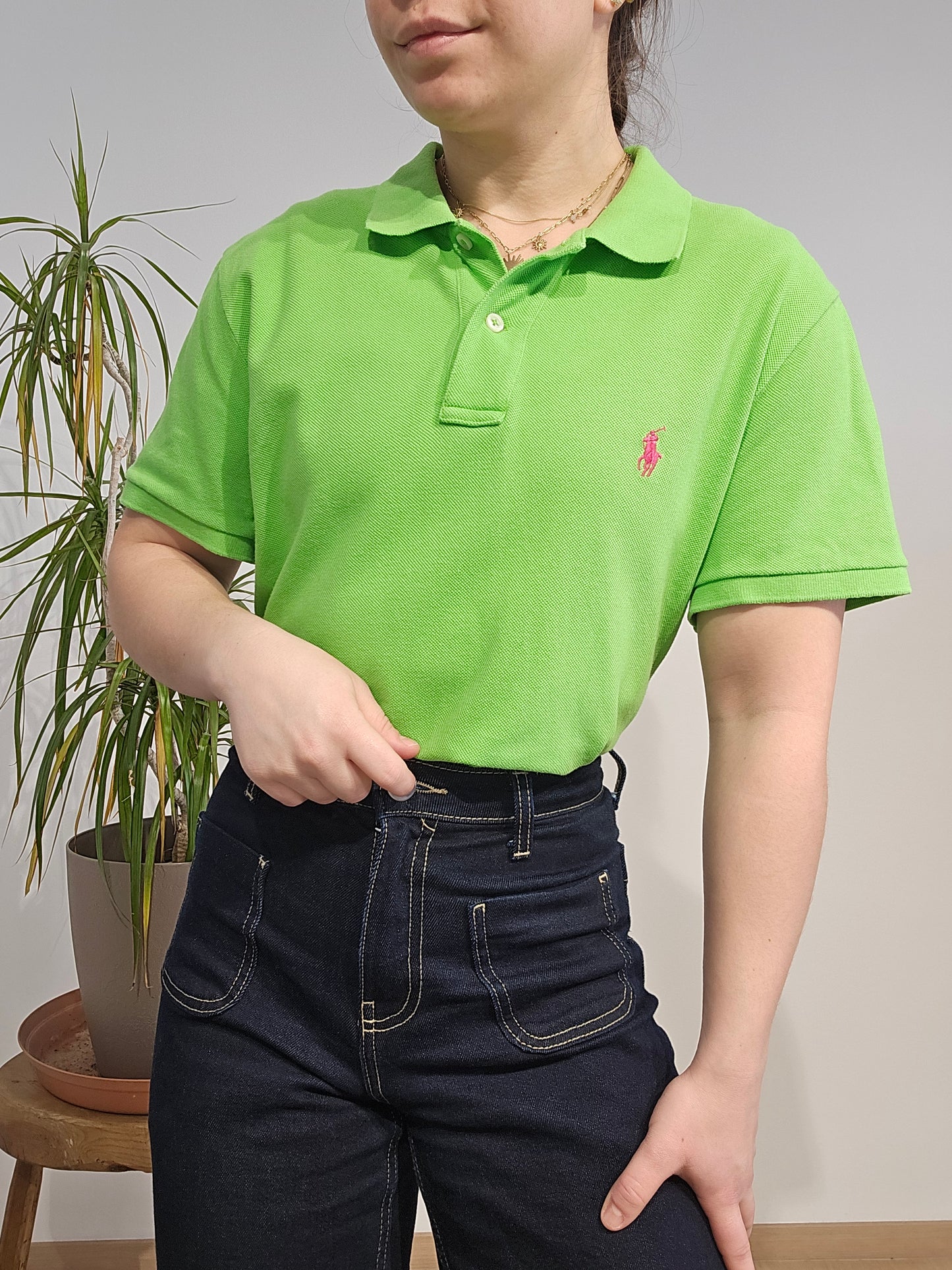 Polo Skinny fit en coton vert - M