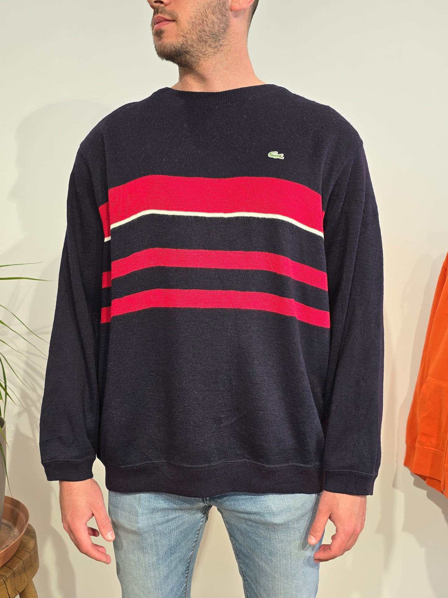 Pull bleu marine et rouge - XL