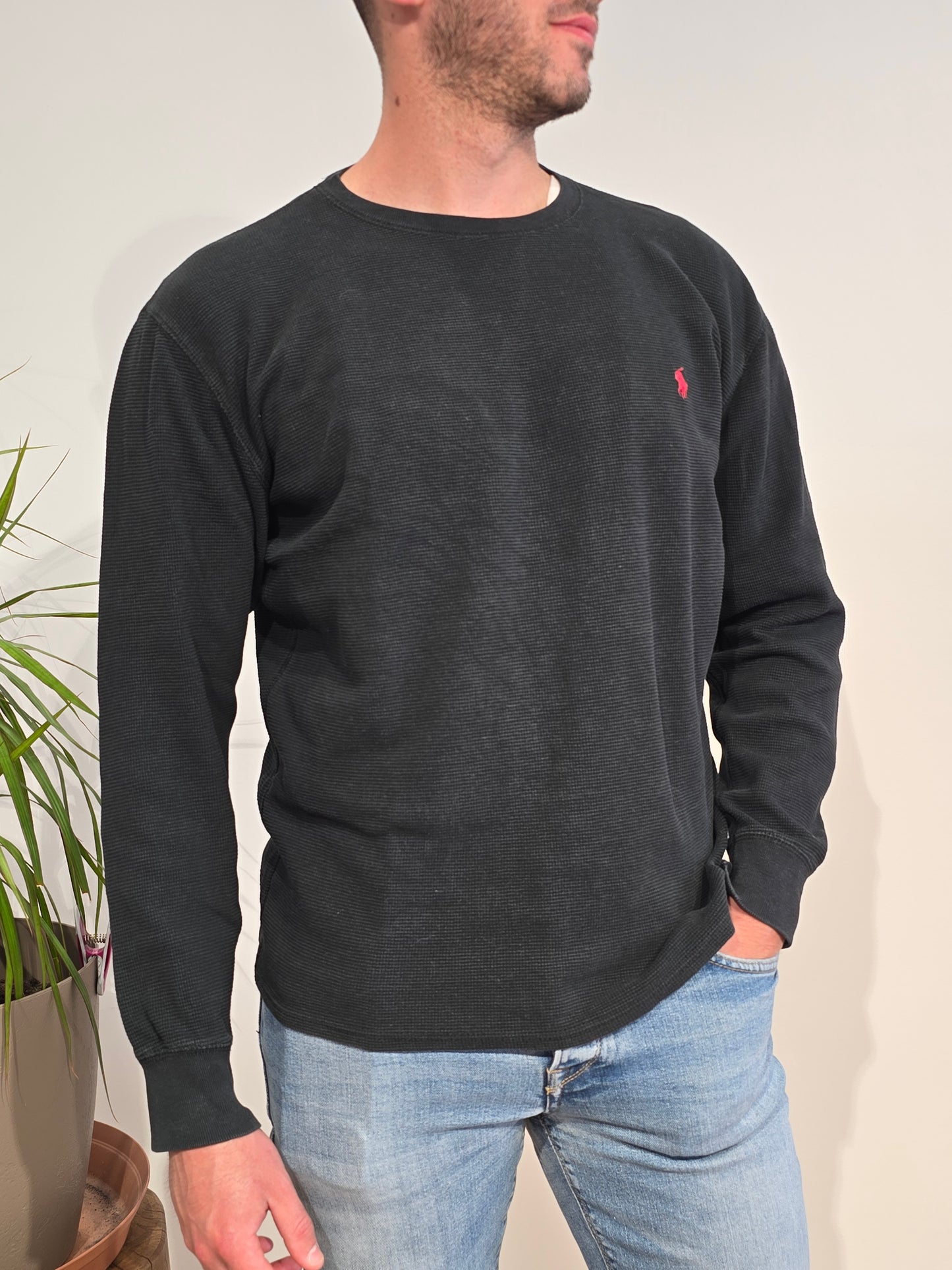 Pull léger en coton noir - L