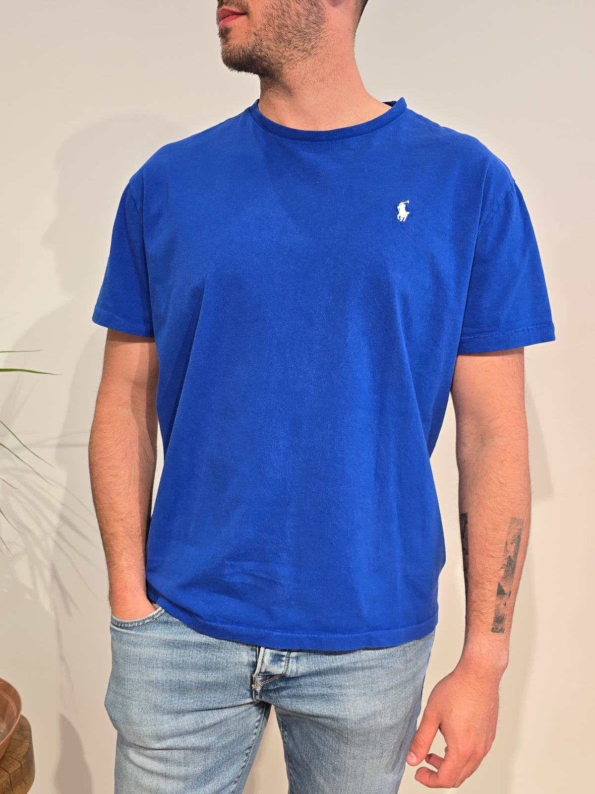 Tee-shirt custom fit en coton bleu - XL