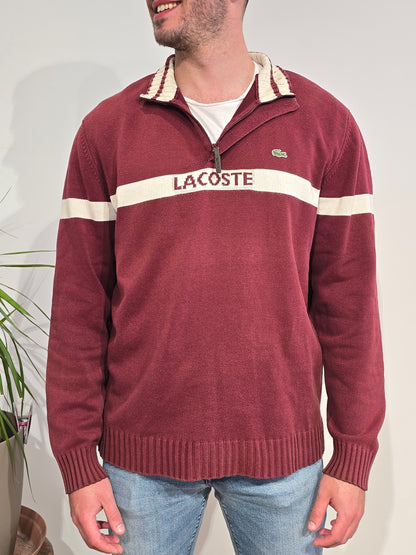 Pull camionneur en coton bordeaux vintage - XL