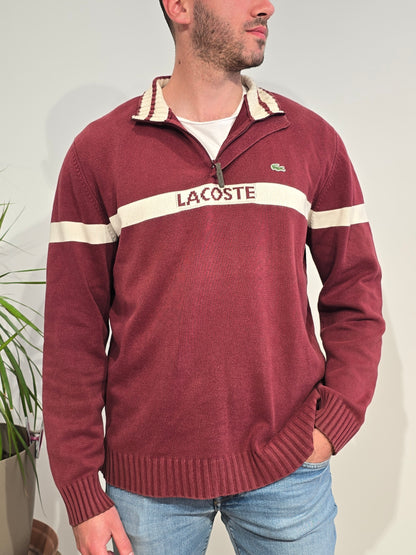 Pull camionneur en coton bordeaux vintage - XL