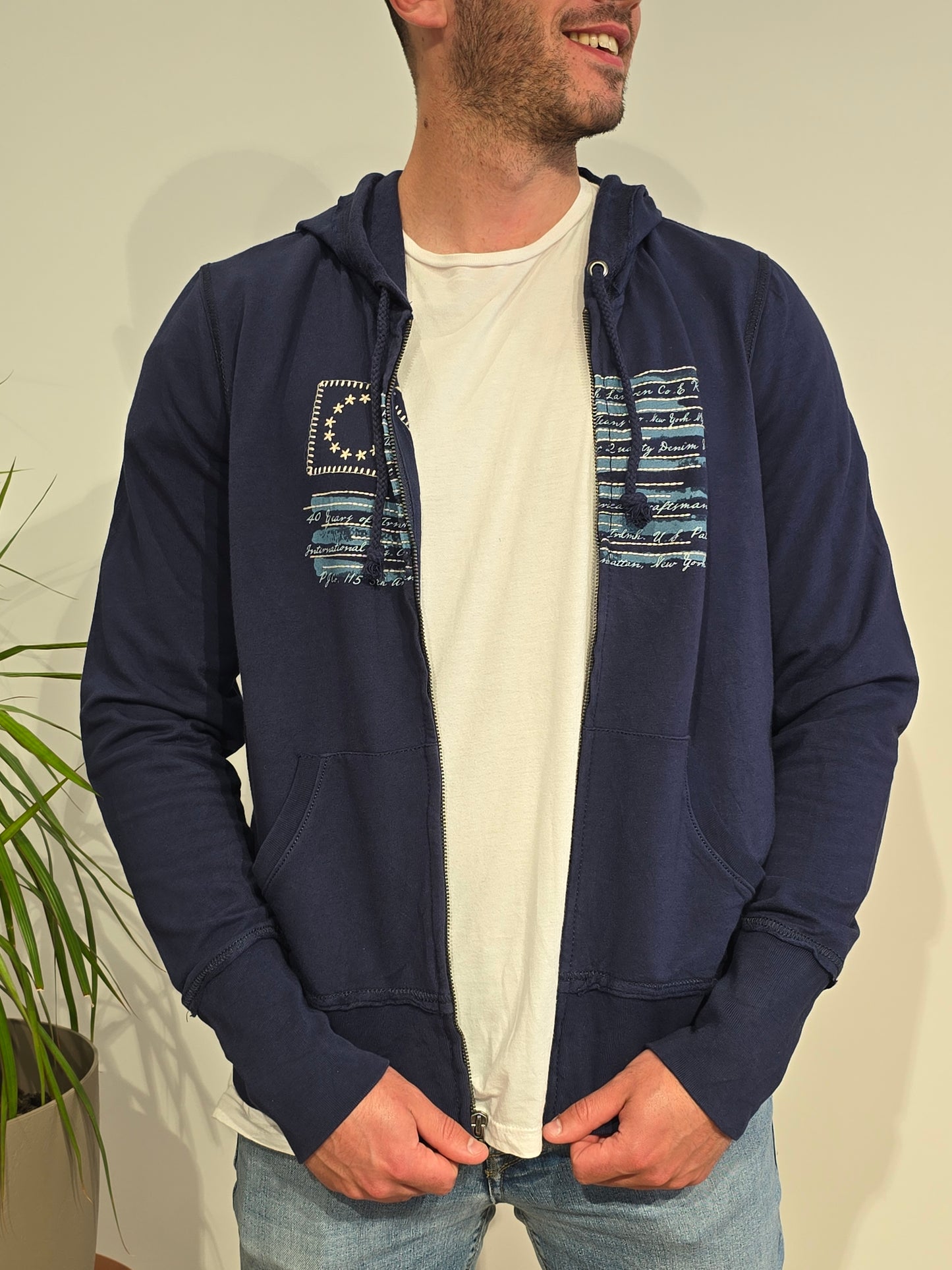 Veste à capuche bleu foncé - XL