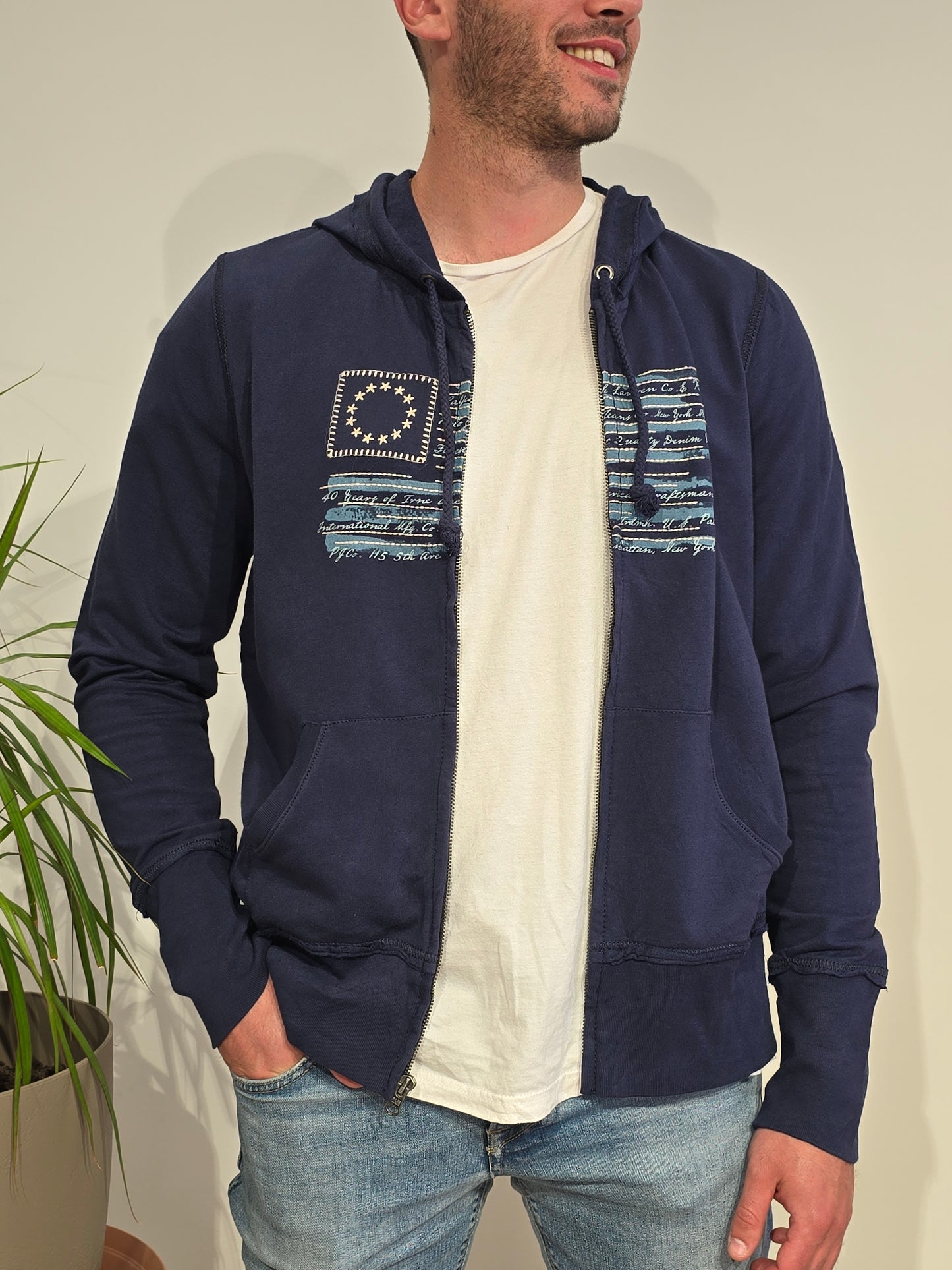 Veste à capuche bleu foncé - XL