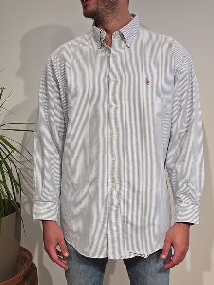 Chemise oxford en coton à rayures bleu ciel - XL