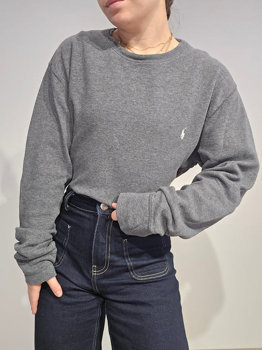 Pull léger en coton gris - XL